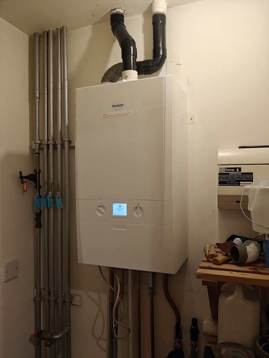 Wall-mounted Keston boiler installation